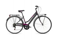 CITY BIKE TECNOBIKE LOUNGE 28" NERO FUCSIA