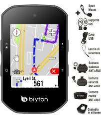 GPS BRYTON RIDER S500T CON KIT DUAL SENSOR, FASCIA CARDIO E SUPPORTO FRONTALE